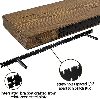 16 inch Rustic Wood Wall Floating Shelves - Set of 2