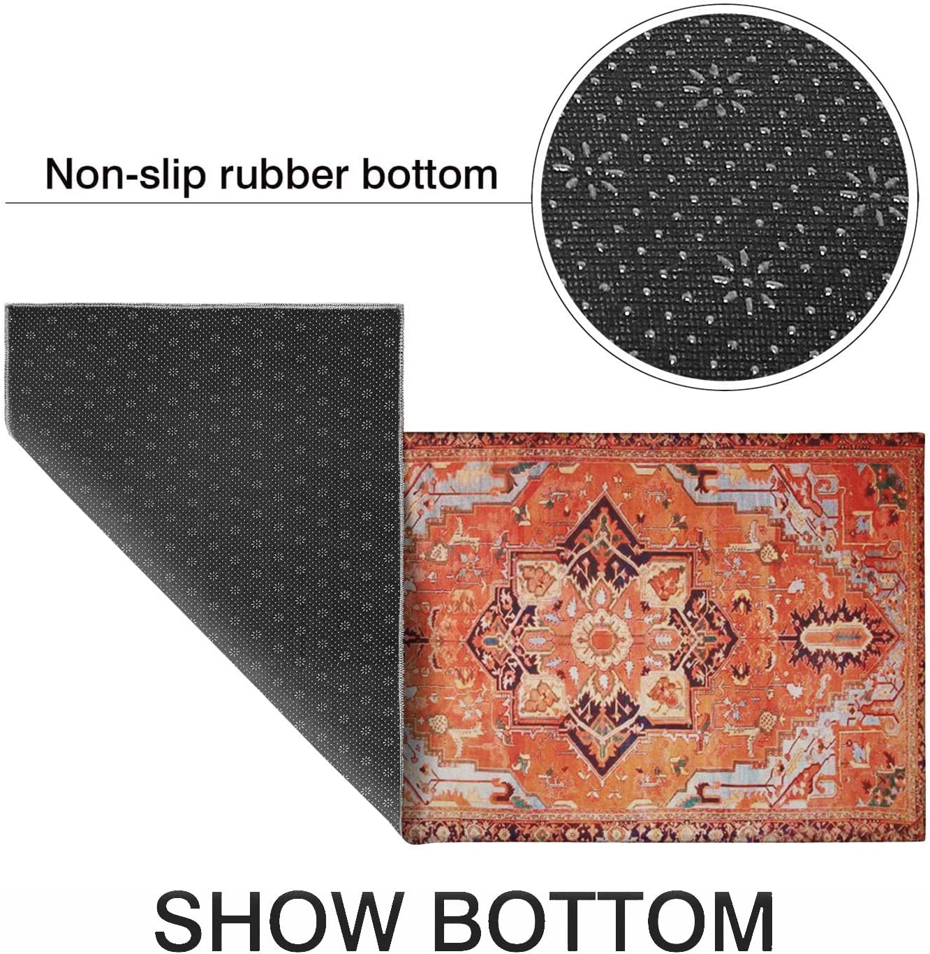 Anti Fatigue Non Slip Waterproof Washable Rug - 17x24+17x48inch Grey