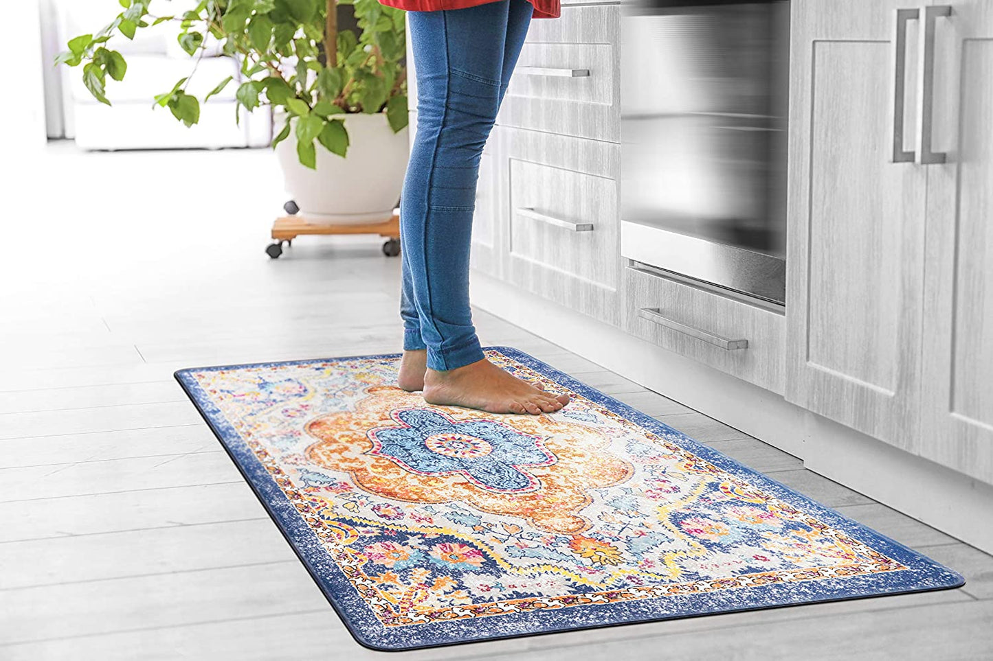 Distressed Bohemian Vintage Anti Fatigue Standing Mat 18" x 30" Multi