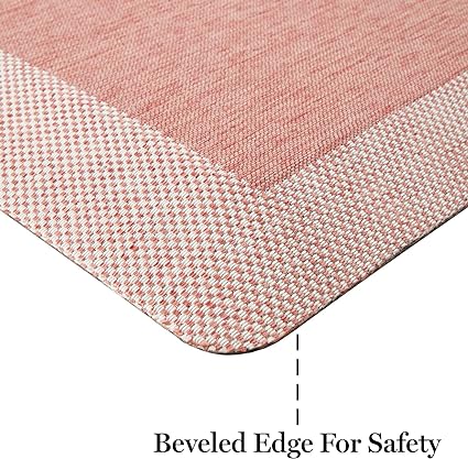 Mira Modern Heathered Anti-Fatigue Air-Infused Kitchen Mat, Beige, 19.6"x39"