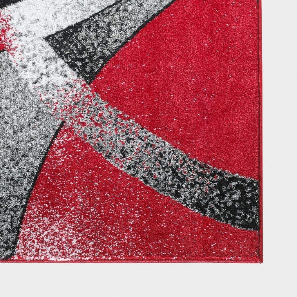 Howell Collection Red Geometric Soft Area Rug