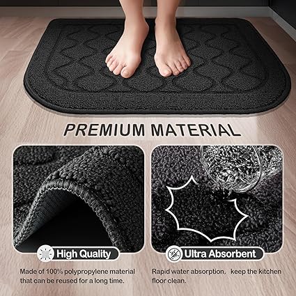 18×27 Inch Made of 100% Polypropylene Non Skid Washable Kitchen Rug