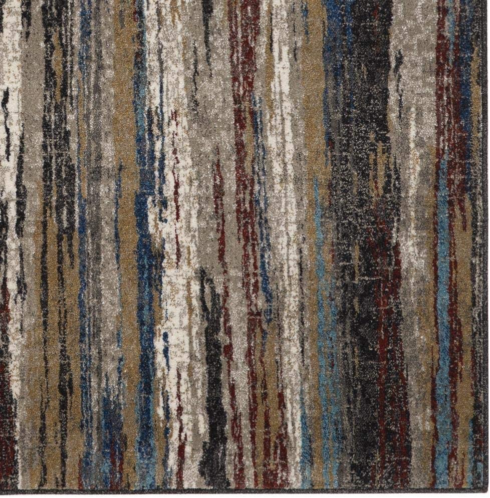Lagos Collection Multi Striped Soft Area Rug