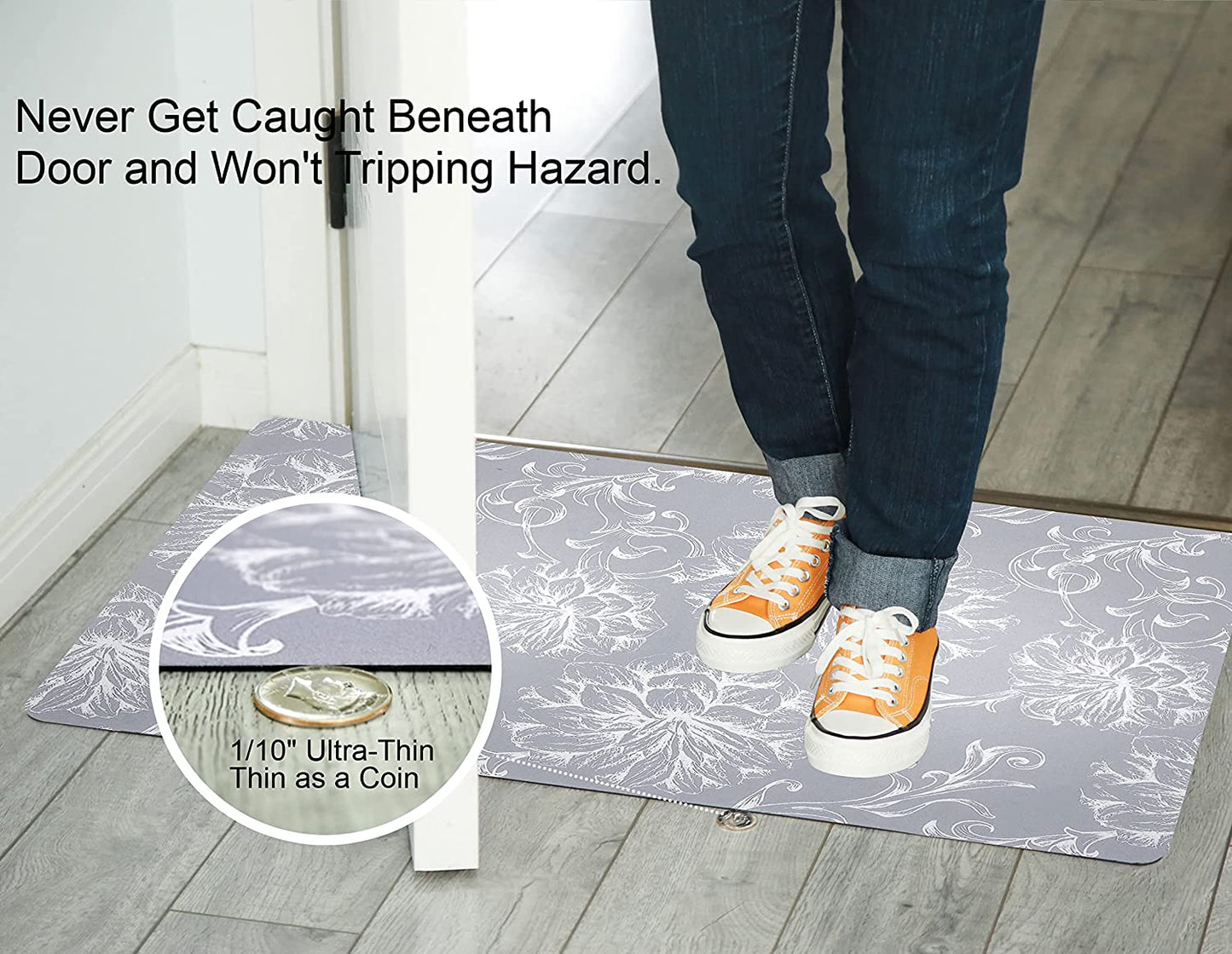 1/10 Inch Ultra Thin Front Door Washable Mat