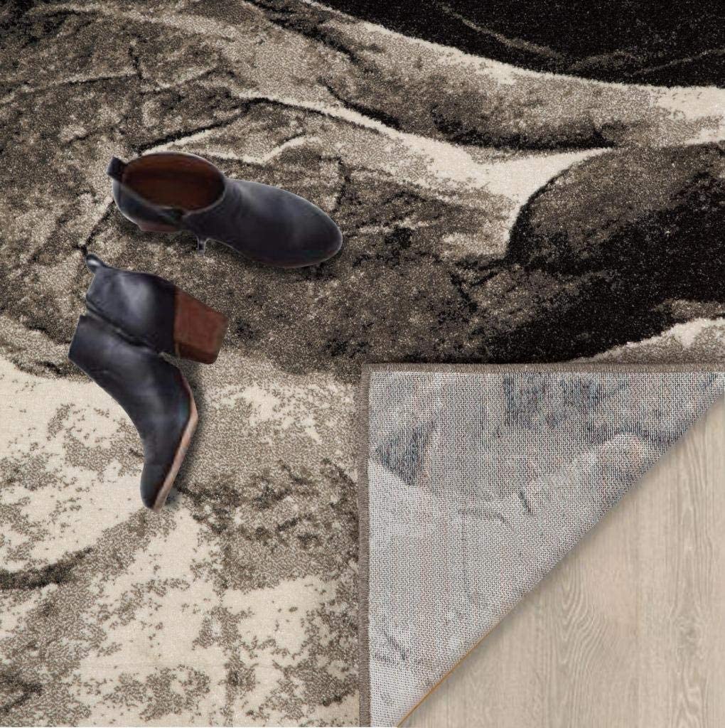 Lagos Collection  Grey  Abstract Soft Area Rug