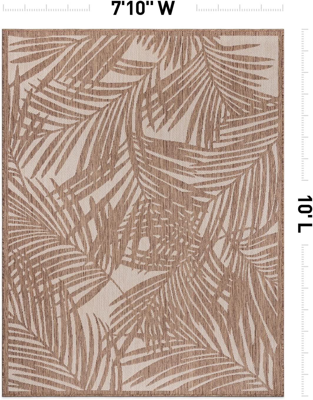 Contemporary Palm Leaf Flat Weave Rugs for Indoor/Outdoor
