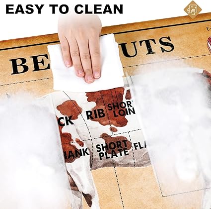 Farmhouse Kitchen Mat 2 PCS, 18'' x 48'' + 18'' x 30'', Beef Cuts