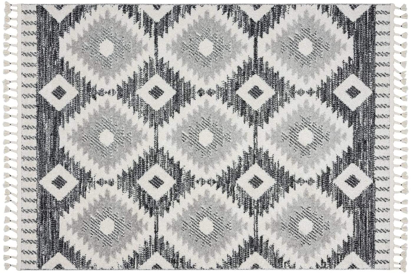 Ibiza Collection Black Moroccan Soft Area Rug