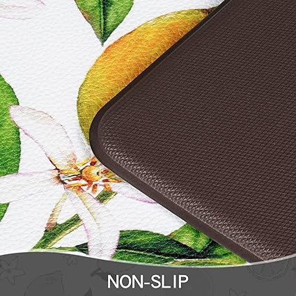 Modern Art Non Slip, Abstract Painting Cushioned Anti Fatigue, Waterproof Kitchen Mats, 18'' x 48'' + 18'' x 30''