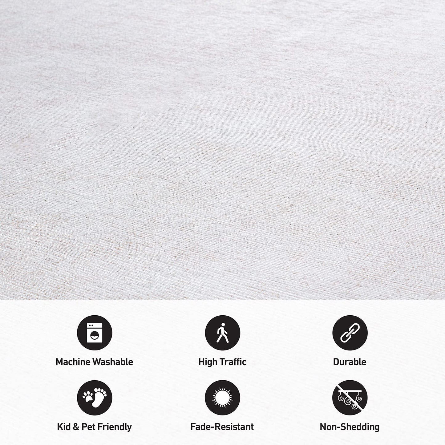 Contemporary Solid Stain Resistant Flat Weave Eco Friendly Premium Recycled Machine Washable Area Rug 10'x14' Cream