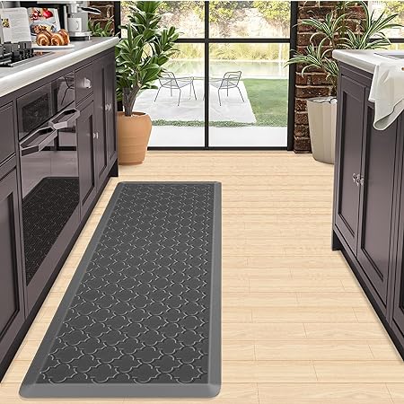 1/2 Inch Non Slip Cushioned Anti Fatigue Comfort Waterproof Standing Desk Mat, (17.3"x30" Black)