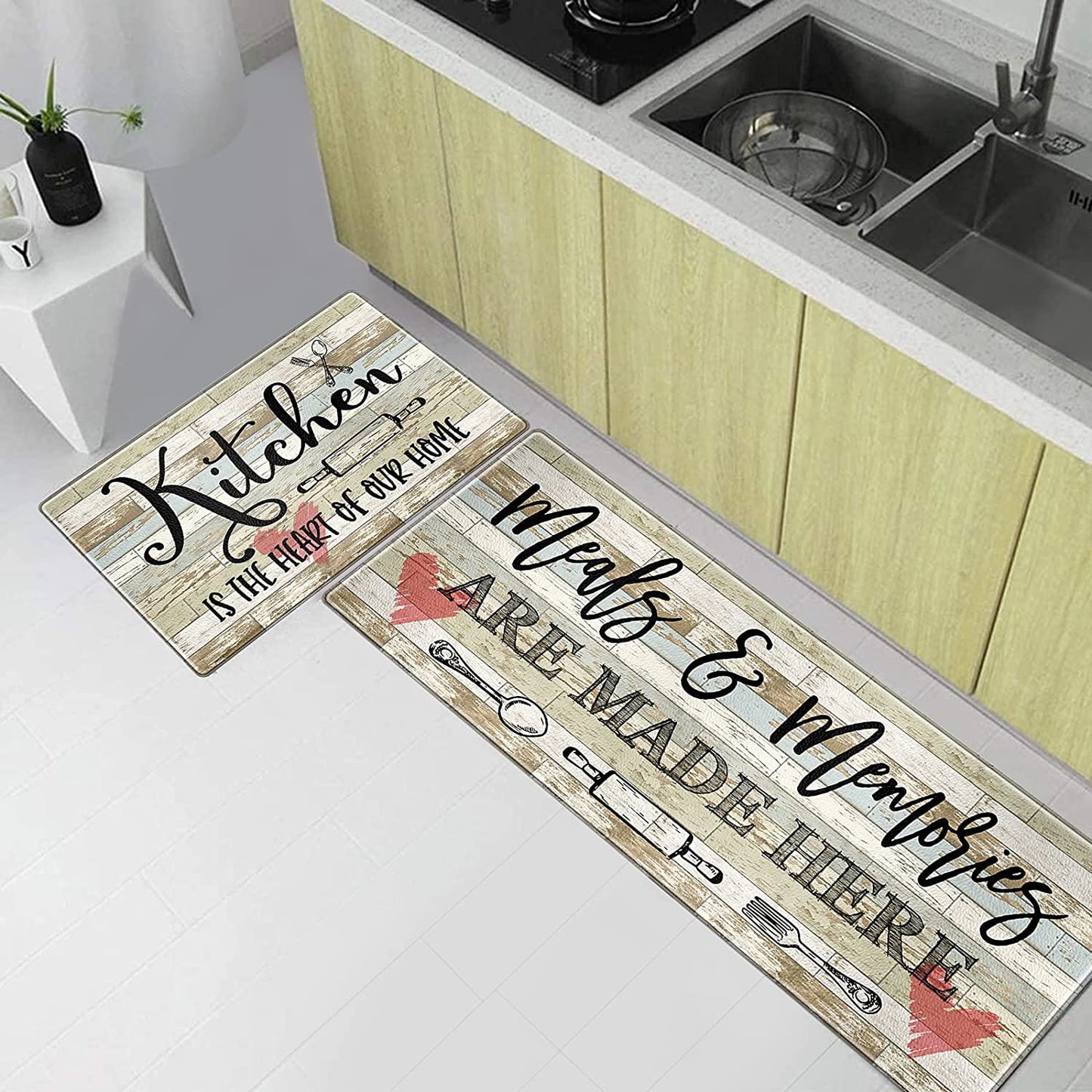 Set of 2, Anti-Fatigue Non-Slip , Waterproof Standing, Kitchen Floor Mats