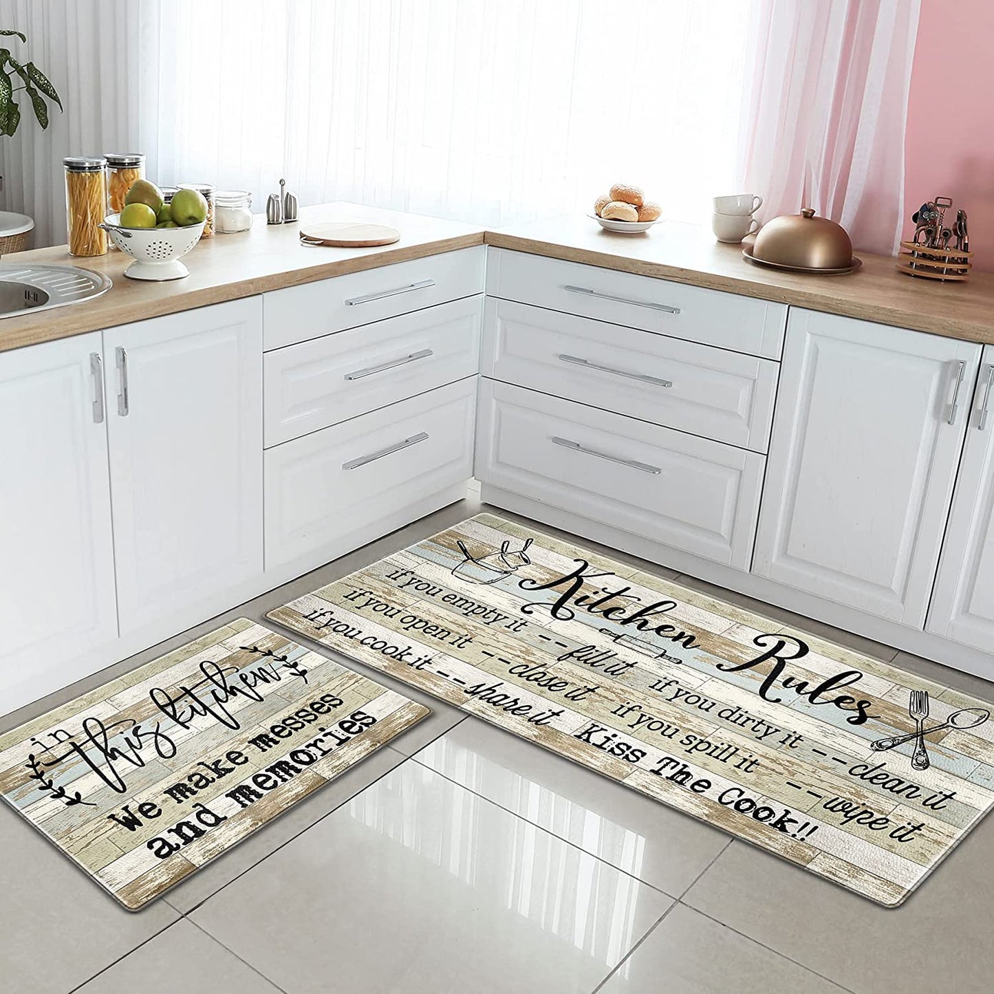 Set of 2, Anti-Fatigue Non-Slip , Waterproof Standing, Kitchen Floor Mats