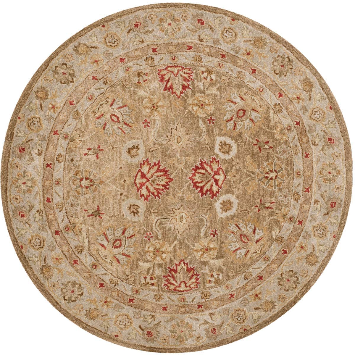 Handmade Traditional Oriental Premium Wool Area Rug, Grey Blue / Beige