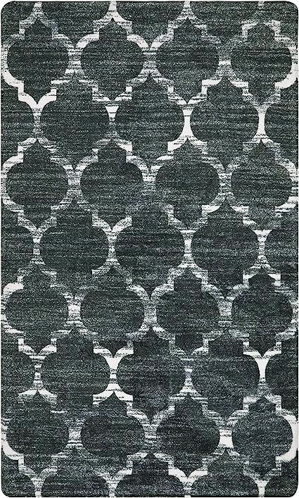 Moroccan Distressed Non-Slip Washable Throw Area Rug - (2’X 3’, Blue)