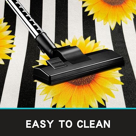 Washable Anti-Fatigue Non-Slip Durable Comfort Standing Runner Rug Set 2, (17"x48"+17"x24",Black)