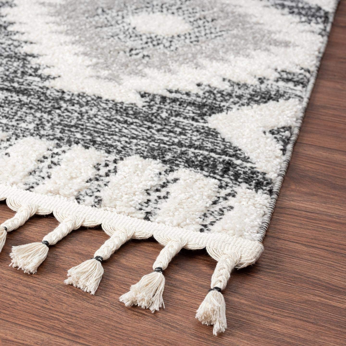 Ibiza Collection Black Moroccan Soft Area Rug