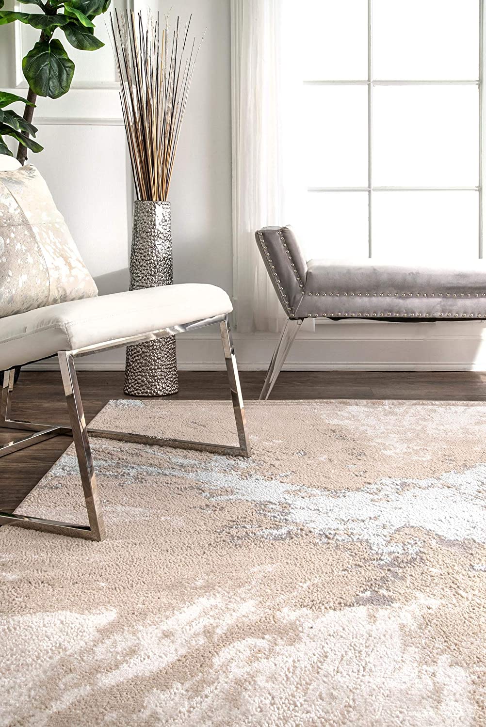 Cyn Abstract Area Rug,Beige