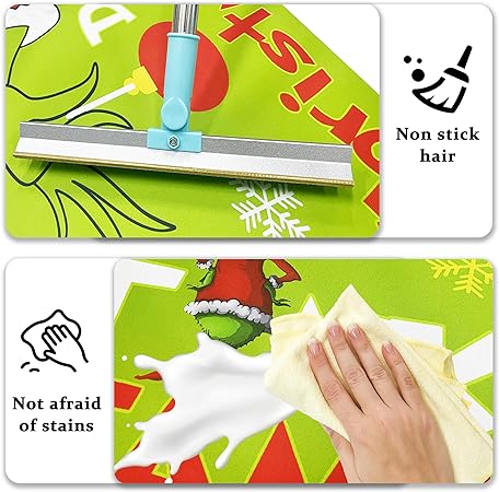 Grinchmas Set of 2, Christmas Rug Decorations Kitchen Bathroom Door Mats Non Slip Comfort Standing Mat for Floor