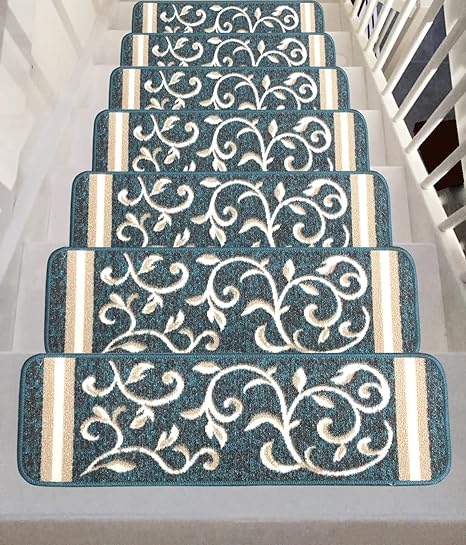 Floral Design Non Slip Rubber Back Kitchen Mat Carpet (Brown, Runner (2'x10')