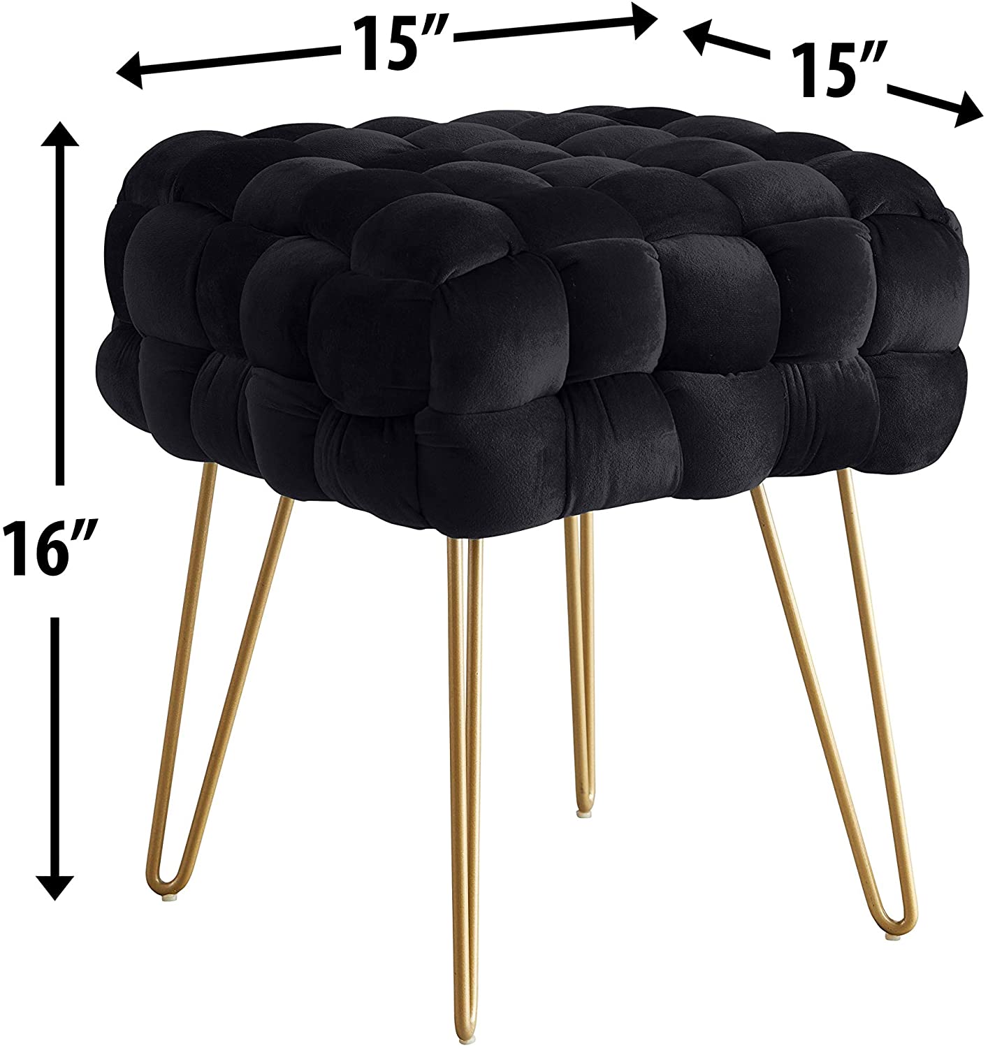 Home Mirage Modern Contemporary Square Woven Upholstered Ottoman Table