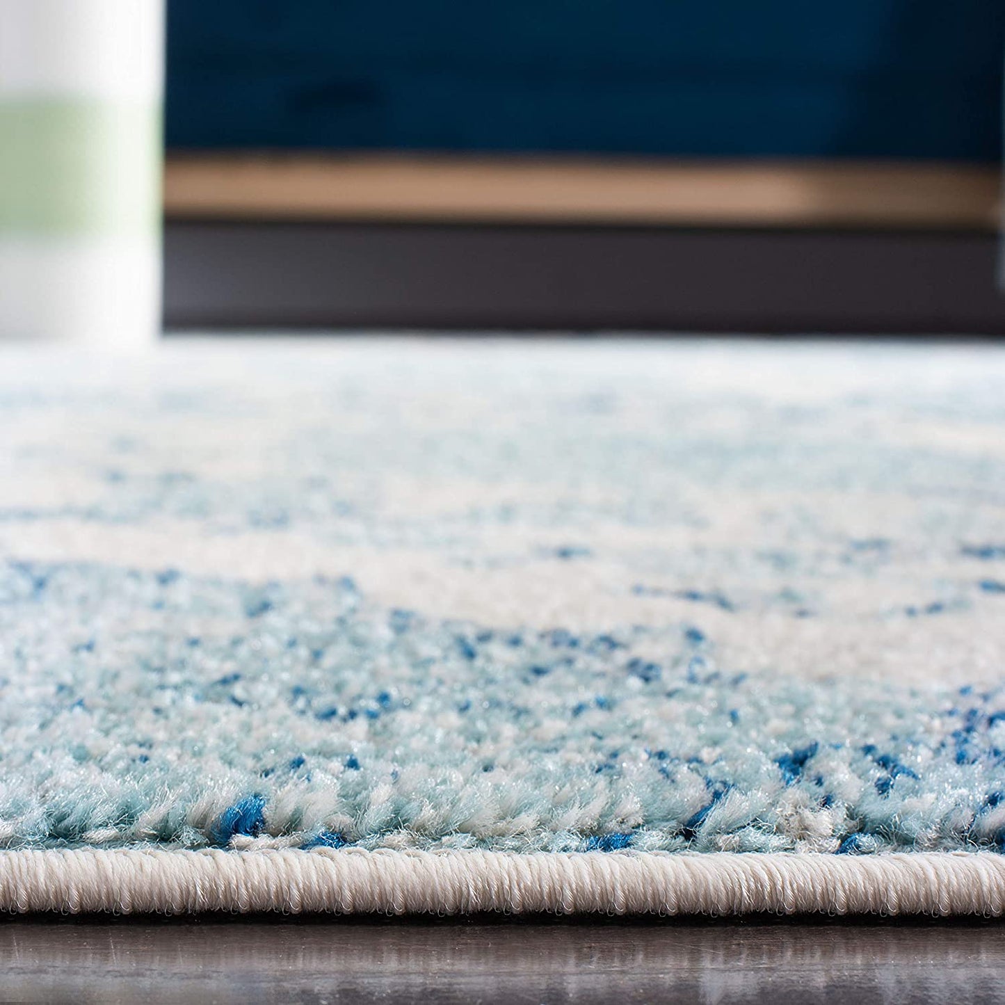 Floral Cream/Turquoise Soft Area Rugs