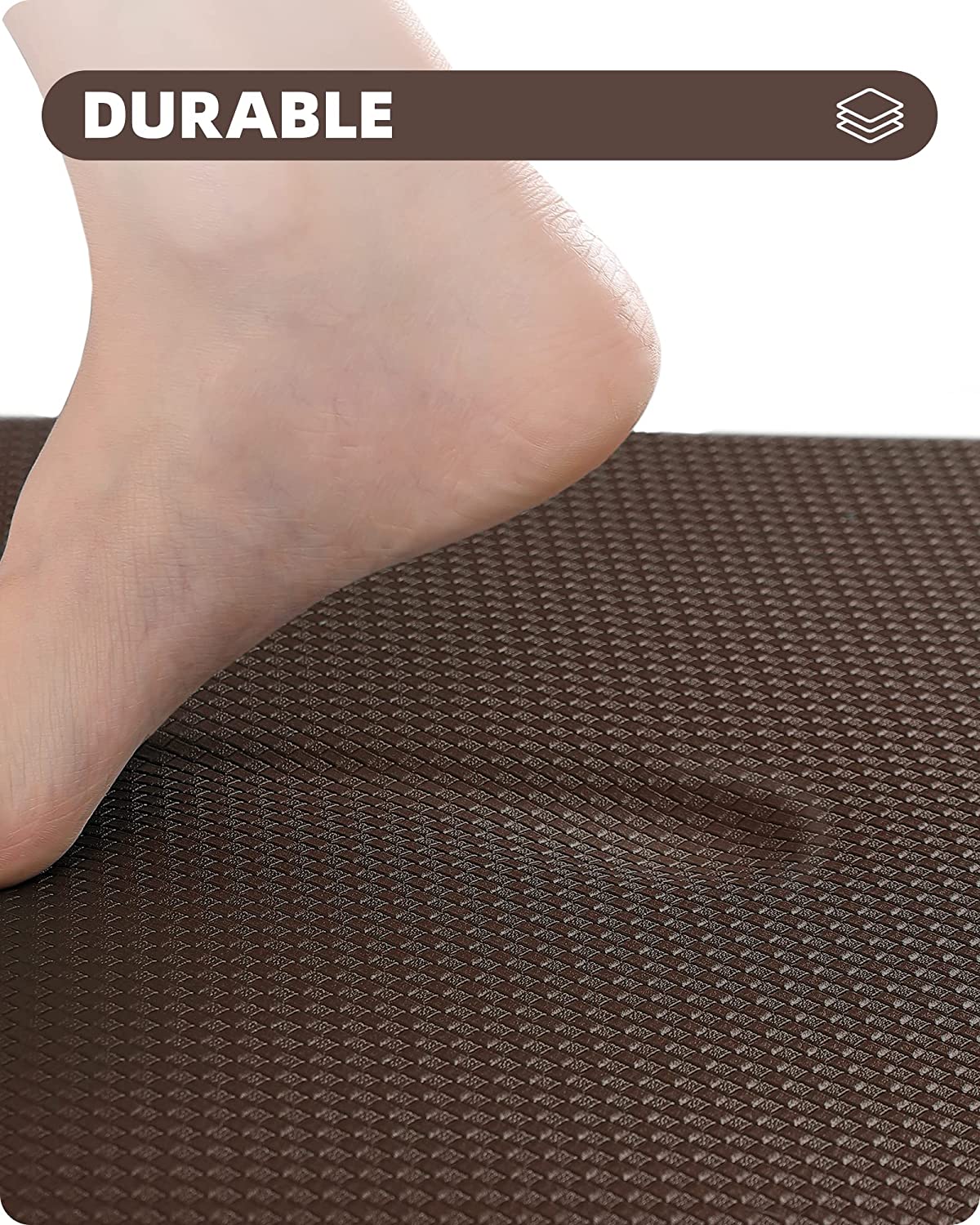 Cushioned Anti Fatigue, Non Slip Padded, 17"x79" Long Foam, Waterproof Stain Resistant, Kitchen Runner Rug