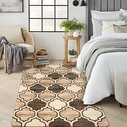 Moroccan Distressed Non-Slip Washable Throw Area Rug - (2’X 3’, Blue)