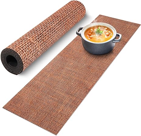 Heat Resistant Waterproof Trivet Table Runner Hot Plates Mat 12 X 40 Inch (Black Line)