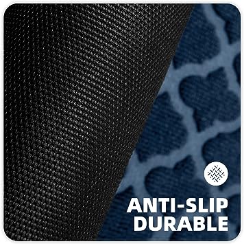 Heavy Duty Durable Outside Welcome Mat, Low Profile Non-Slip Entryway Rug for Home Entrance, Entry, Patio, Garage, High Traffic Area, 24"X48", Blue