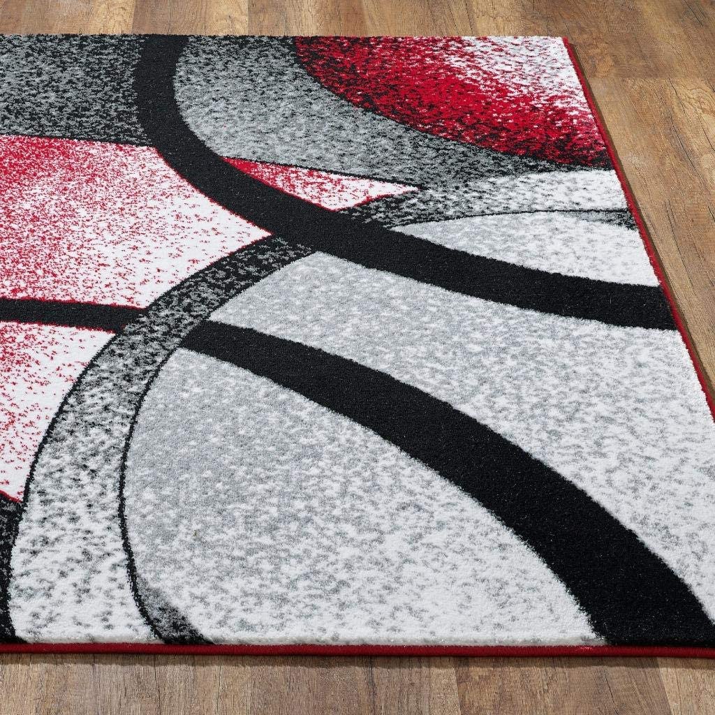 Howell Collection Red Geometric Soft Area Rug