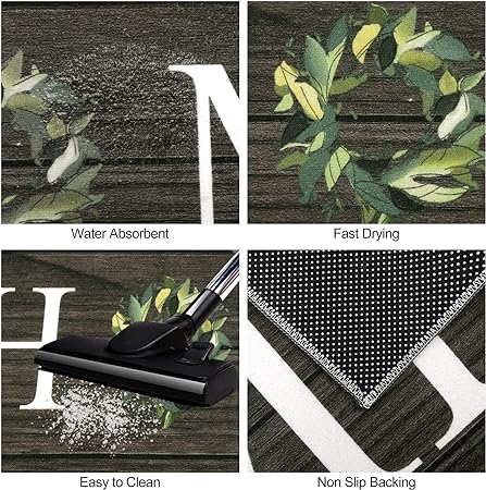 Washable Non-Skid Kitchen Rugs Floor Mats for Home Farmhouse Office, Durable Hallway Laundry Runner Rug Sink Area Rug (18"x29"+18"x47")-Home Design