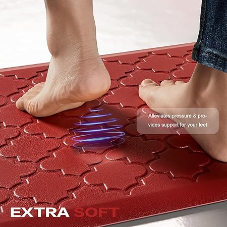 1/2 Inch Non Slip Cushioned Anti Fatigue Comfort Waterproof Standing Desk Mat, (17.3"x30" Black)