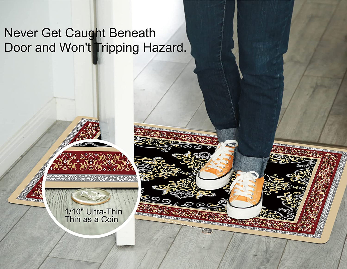 1/10 Inch Ultra Thin Front Door Washable Mat