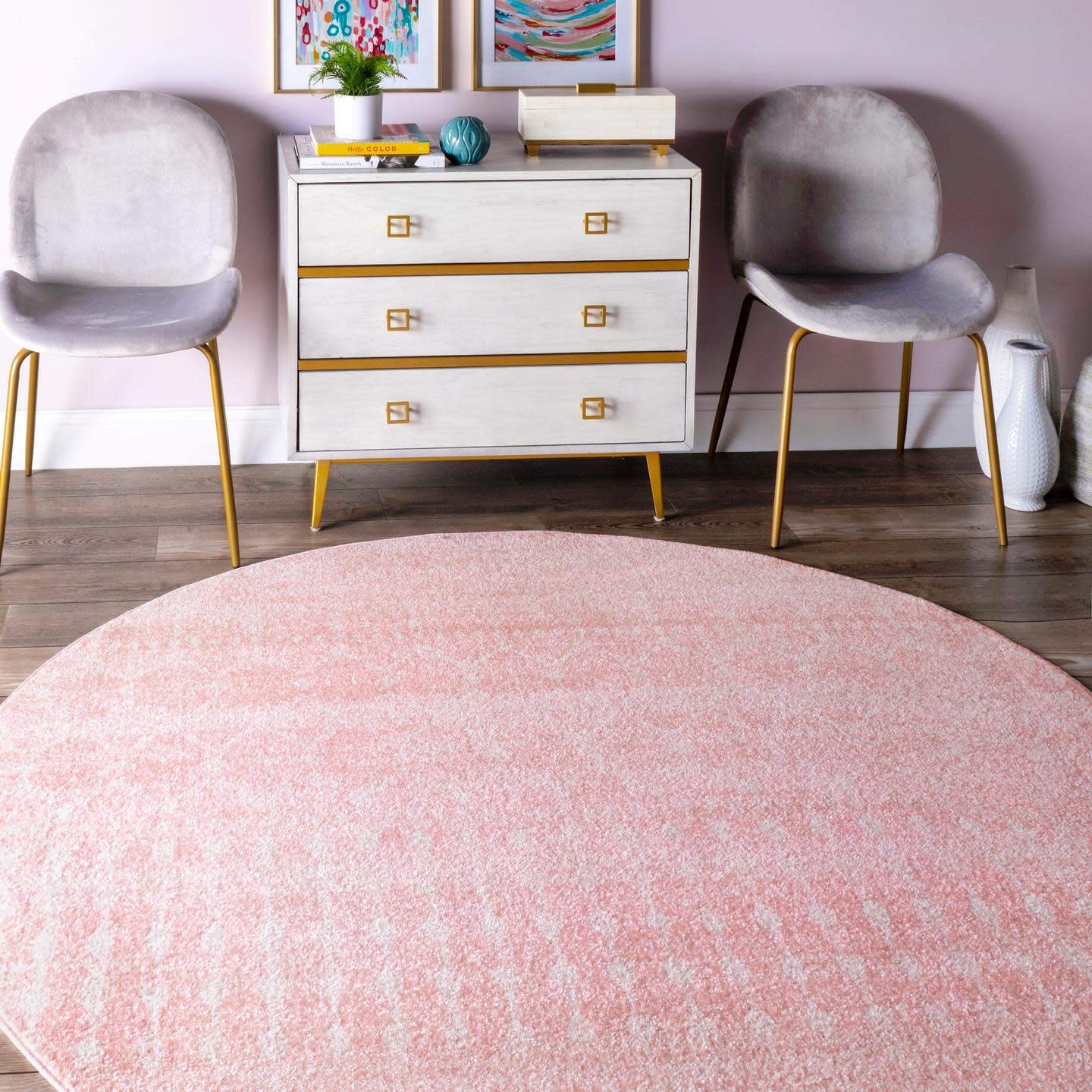 Trellis Pink Soft Area Rugs
