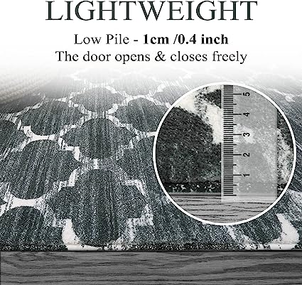 Moroccan Distressed Non-Slip Washable Throw Area Rug - (2’X 3’, Blue)