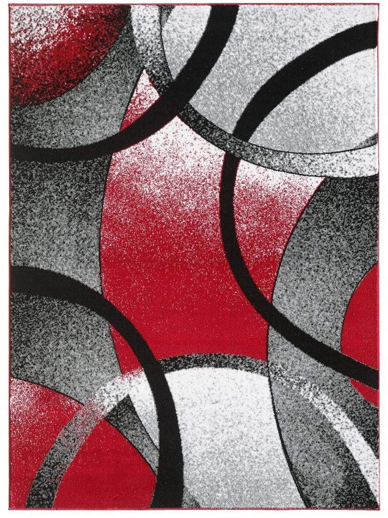 Howell Collection Red Geometric Soft Area Rug