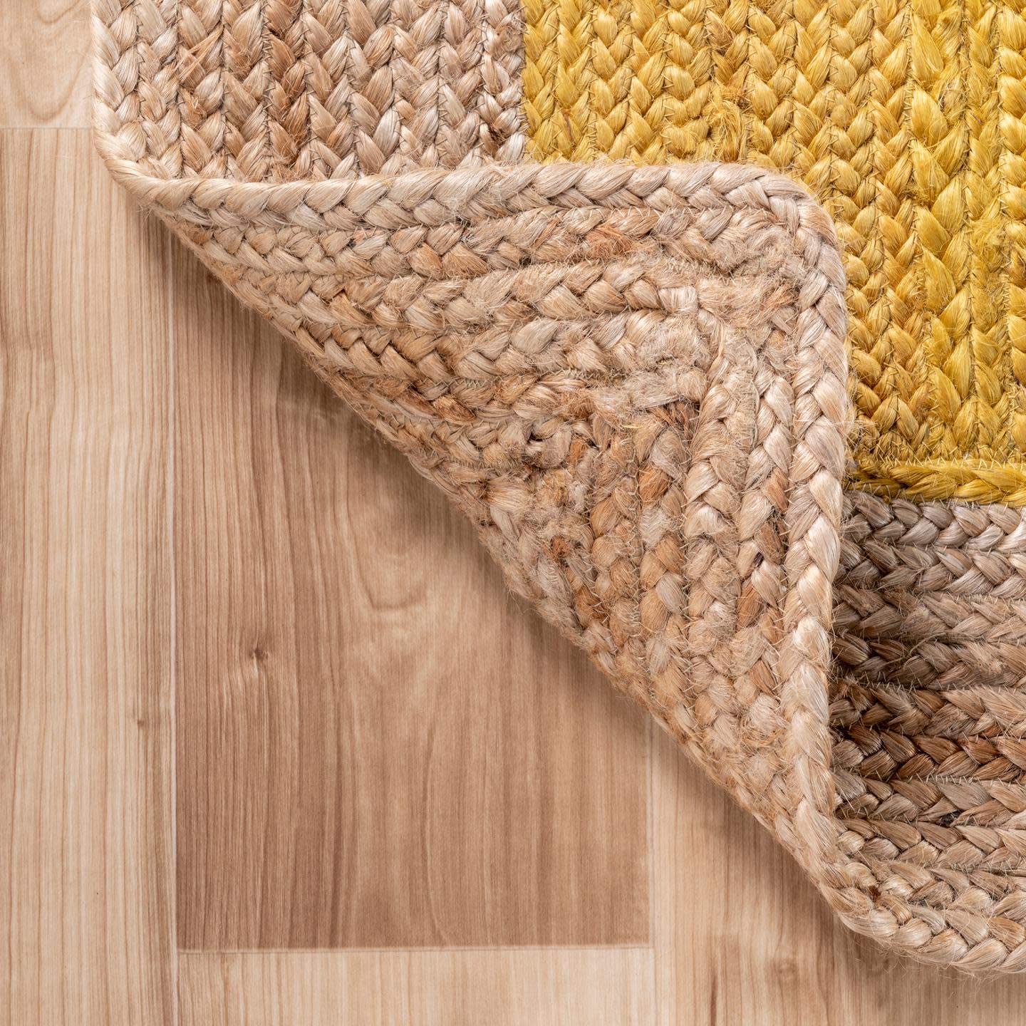 Hand Woven Jute Area Rug yellow