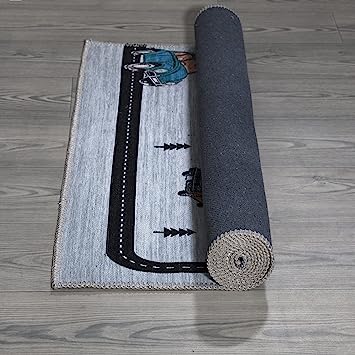 Machine Washable Wrinkle Free Abstract Hopscotch Design Cotton 3x6 Kid's Area Rug