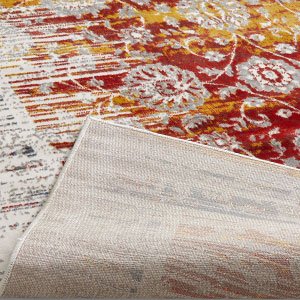 Modern Floral Persian Design Red Blue Area Rug