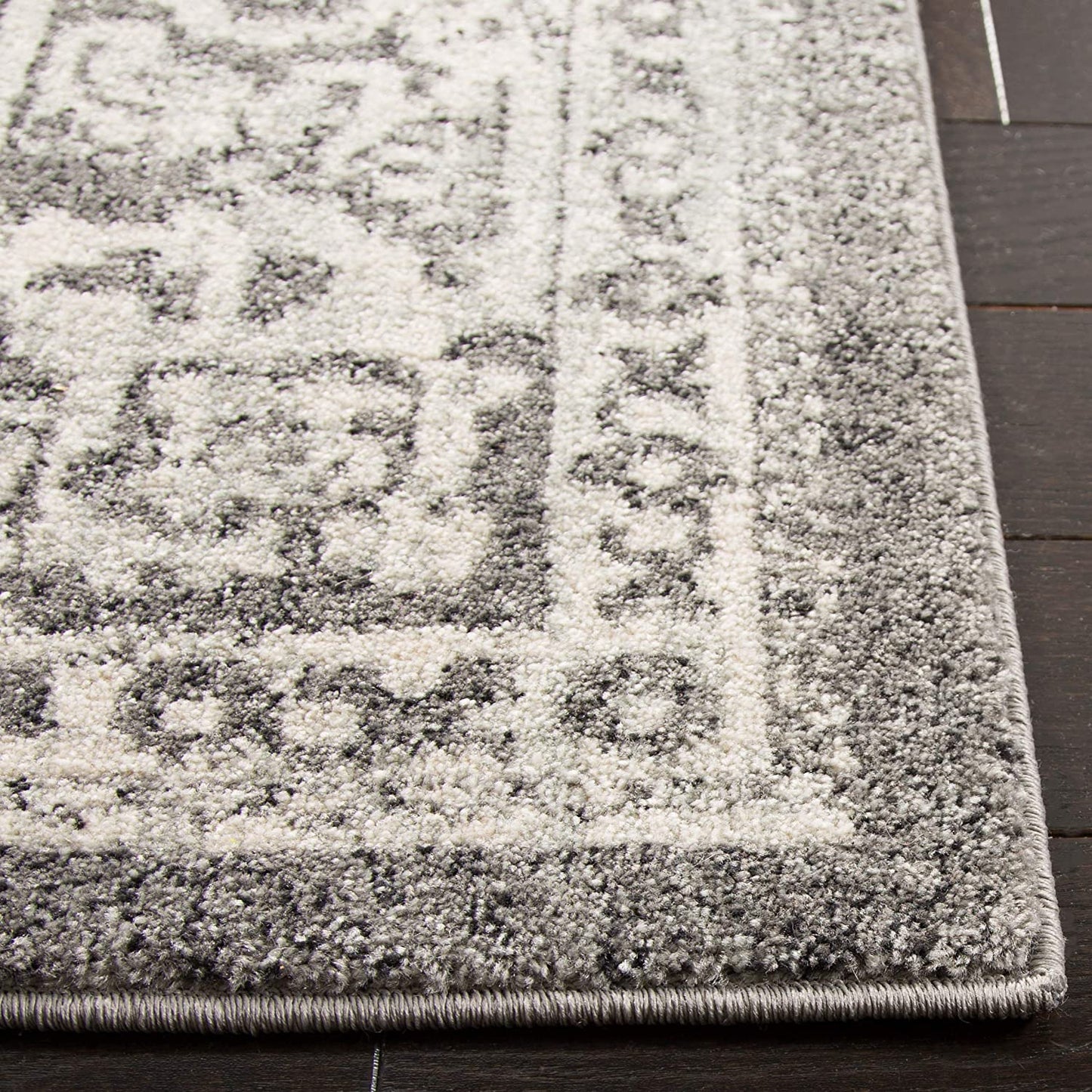 Vintage Oriental Grey and Ivory Area Rug
