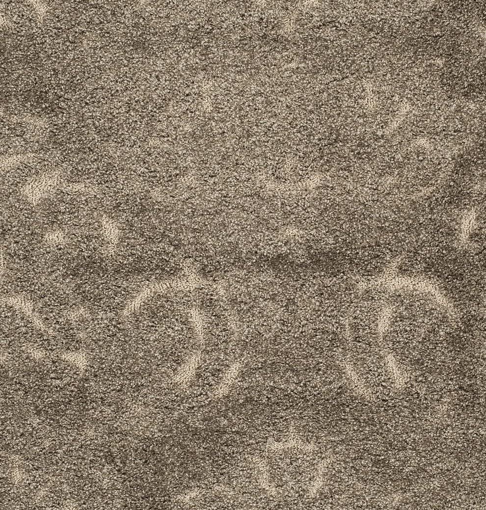 Damask Plush 1.2-inch Thick Shag Area Rug, Smoke / Beige