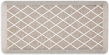 Miles Modern Diamond Anti-Fatigue Air-Infused Kitchen Mat, Beige, 19.6"x32"