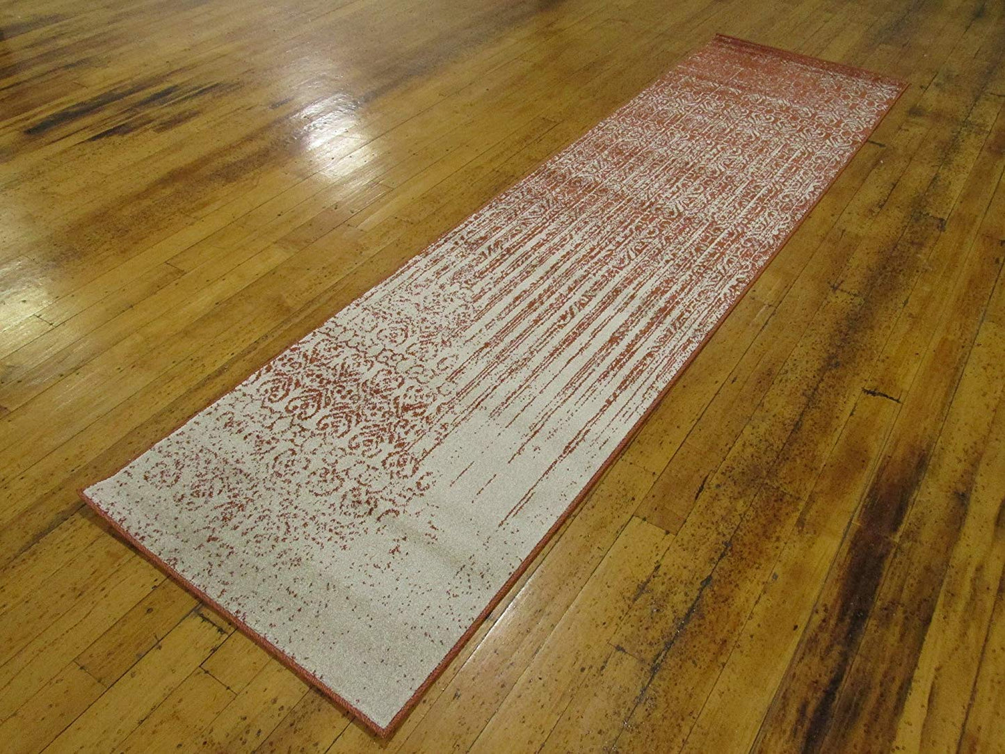 Modern Distressed Red Soft Area Rug