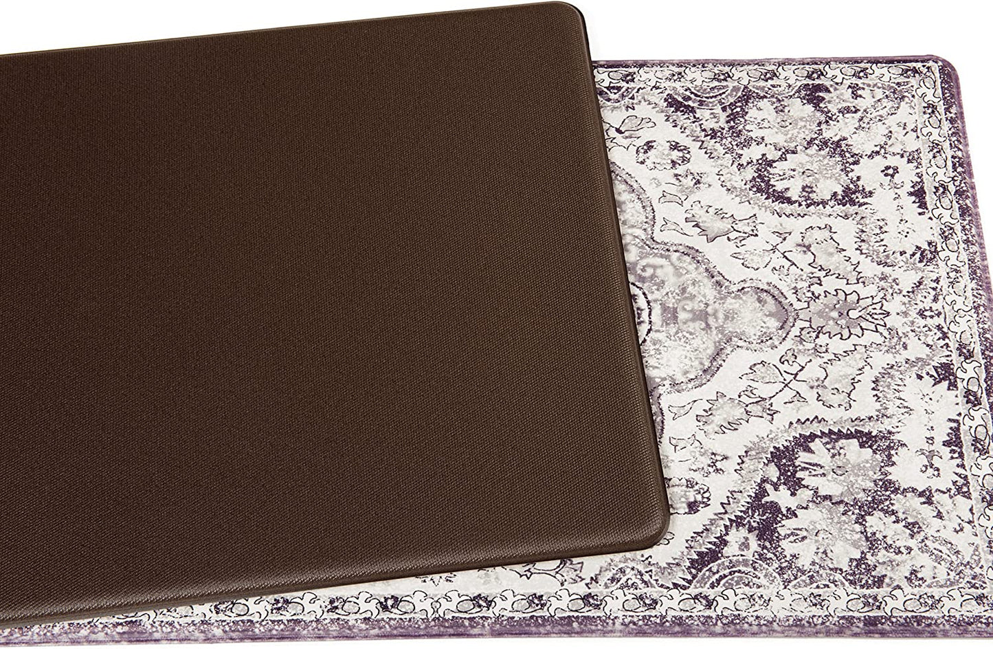 Distressed Bohemian Anti Fatigue Non Slip Stain Resistant Mat - 18" x 47" Cream