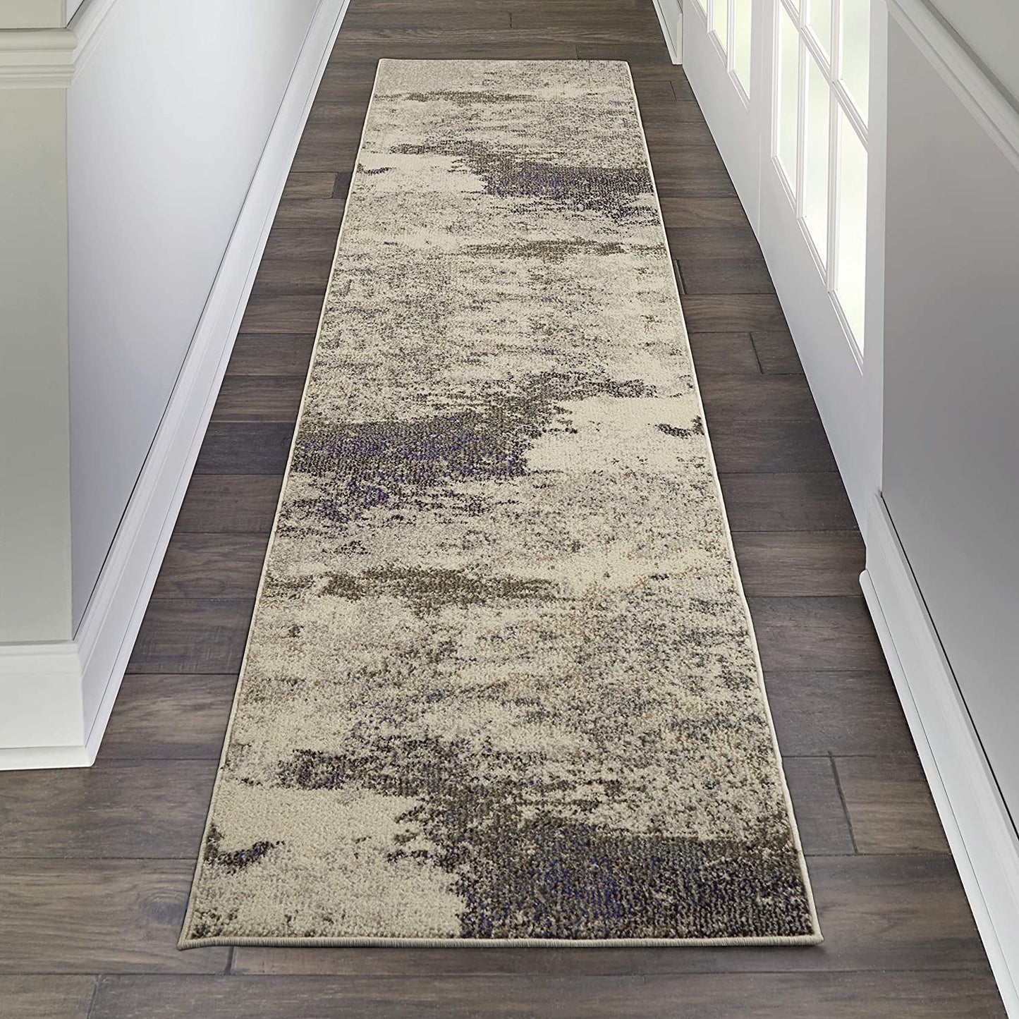 Modern Area Rug,  Ivory/Grey