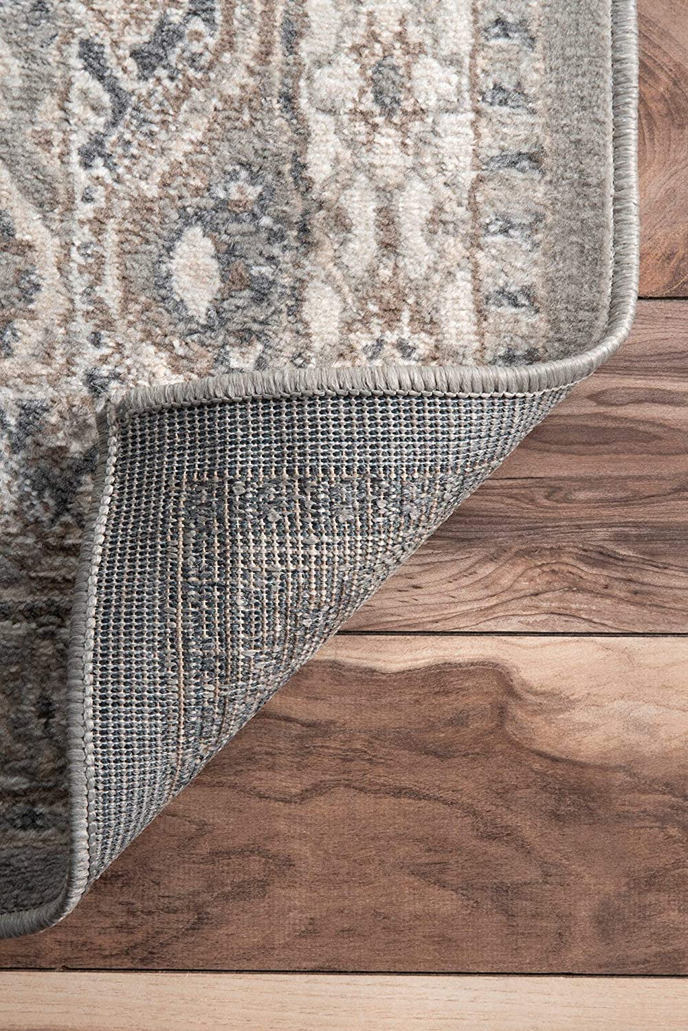 Becca Vintage Tile Area Rug, Oval, Grey