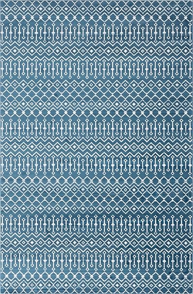 Geometric Kasbah Trellis Collection Rug – 2' X 10' Runner Beige Low Pile Rug