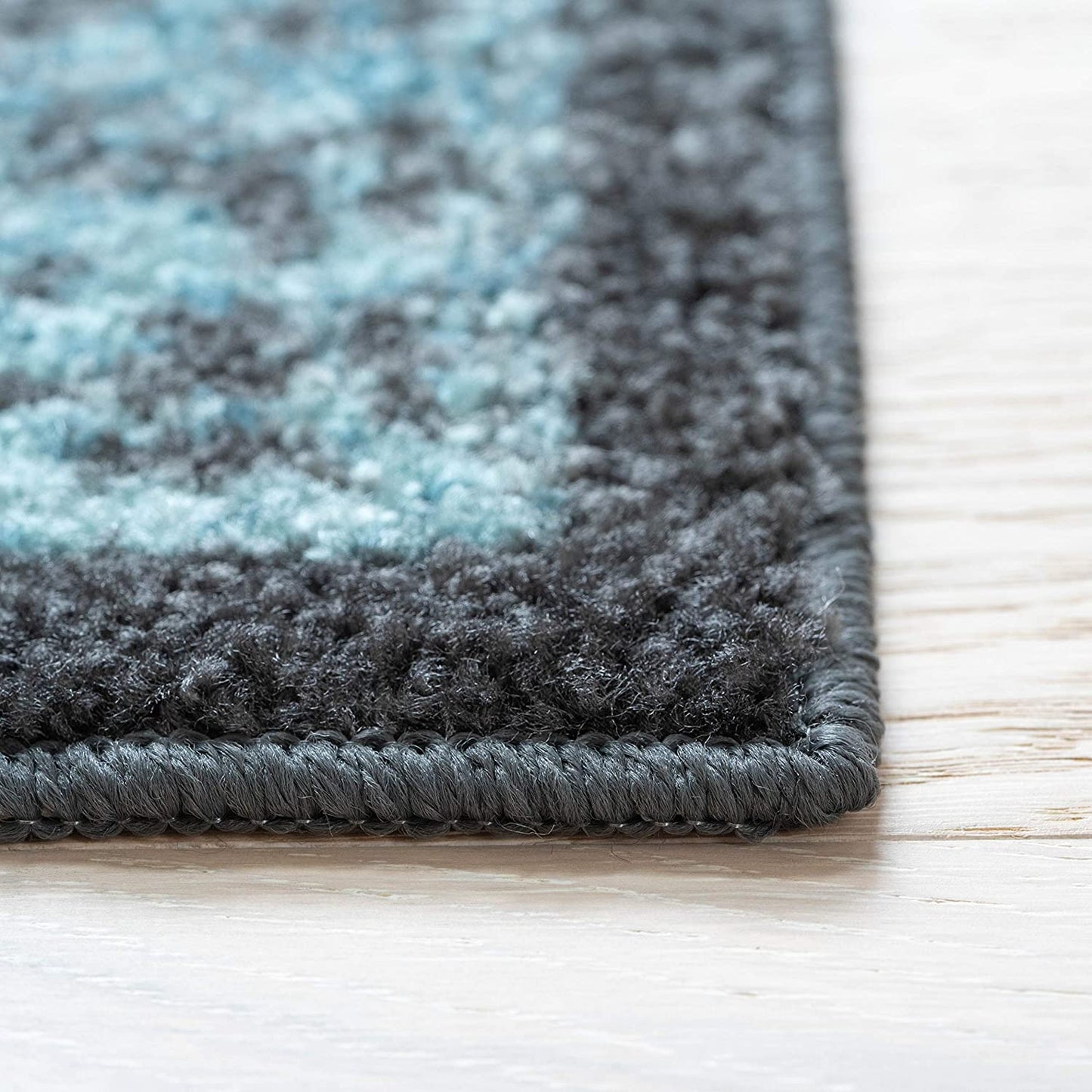 Maples Rugs Pelham Vintage Kitchen Rugs Non Skid Charcoal/Radiant Blue
