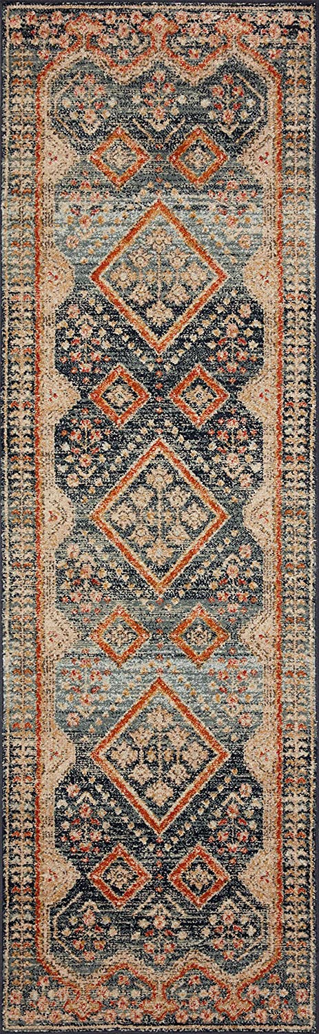 Jocelyn Collection Navy / Multi, Transitional Soft Area Rug